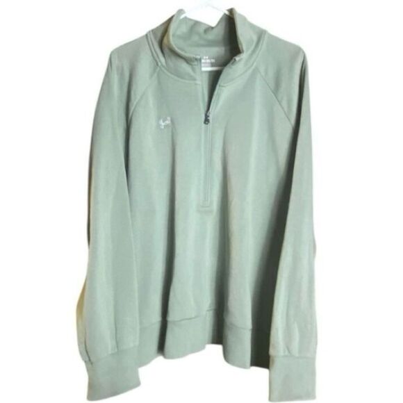 Under Armour Womens Light Green Rival Fleece Half Zip Sweatshirt Size 2X - Picture 1 of 5